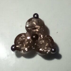 $ALE!  14Kt White Gold 0.40ctw Chocolate Diamond 3-Stone Slide